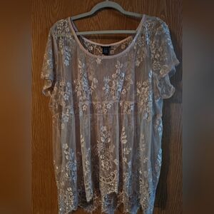 Torrid Cream Lace Blouse 3